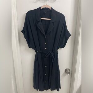 Torrid Rayon Slub Button-Front Collared Dress